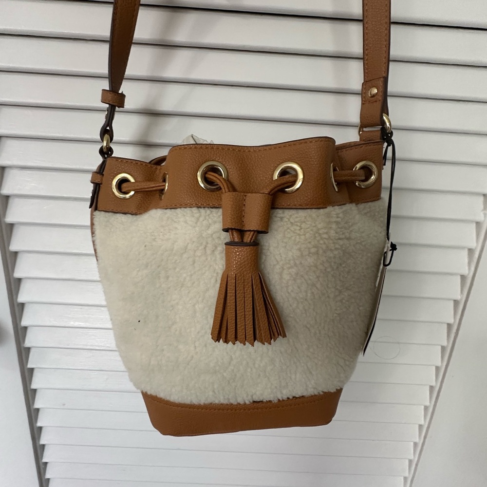 Adam Lippes shearling bucket bag